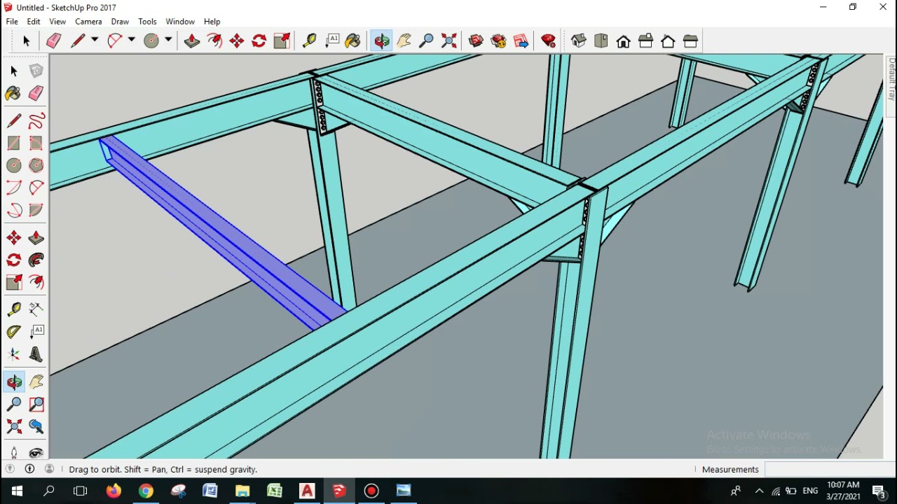 Membuat Struktur HBeam di Sketchup