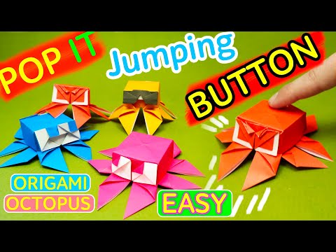 Easy Origami Fidget toy POP IT BUTTON Jumping Octopus Changing faces origami (@Yakomoga)