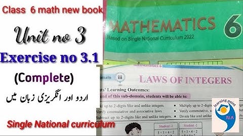grade 6 📖.  unit no 3.       laws of integers...... Exercise no 3.1