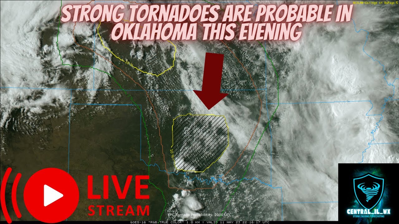 STRONG Tornadoes Are PROBABLE This Evening In Oklahoma! LIVE Severe ...