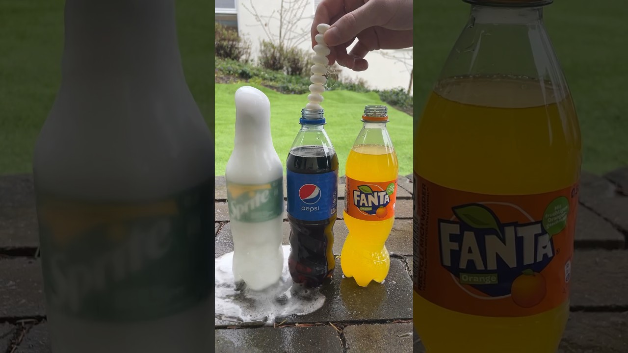 Coca Cola, Fanta, Sprite und Mentos Experiment | #Shorts