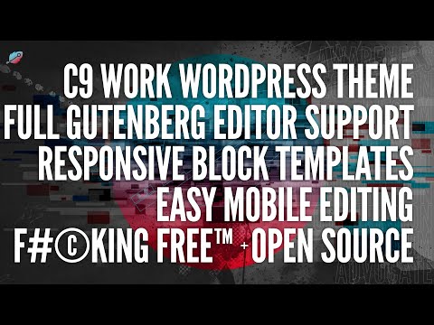 C9 Work WordPress Theme Walkthrough of Block Templates, Mobile Editing, Gutenberg Editor Support