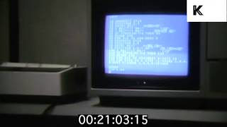 1980s Office, People Using Computer