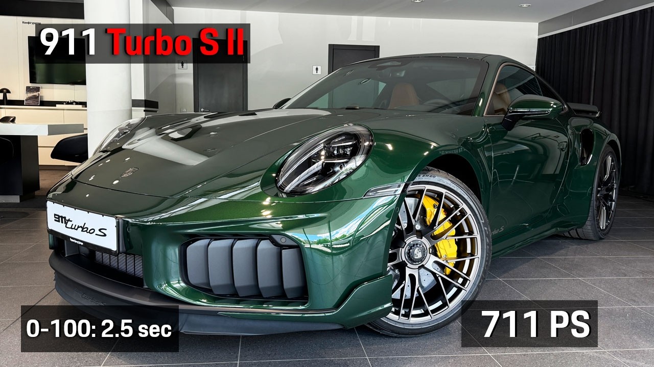 Porsche 911 (992 II) Turbo S - Oak Green Metallic Neo | Basalt