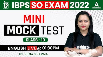 IBPS SO English MOCK TEST | Class #10 | IBPS SO English Classes | Adda247 Regulatory Bodies