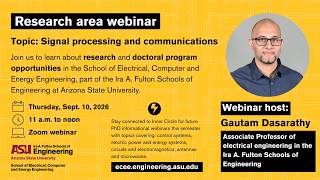 ECEE PhD research webinar: Signal processing and communications. Fall 2026