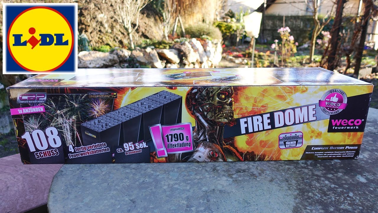 Weco FIRE DOME NEU bei LIDL 2020 108 SCHUSS XXL RIESEN SILVESTER BATTERIE [Full HD] YouTube