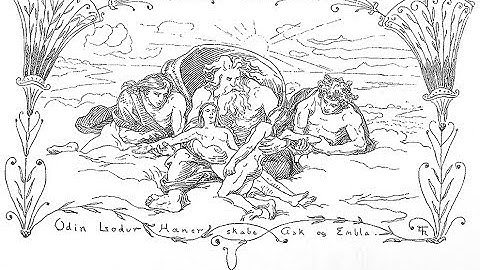 The Creation of Ask and Embla, the First Humans from the Voluspa