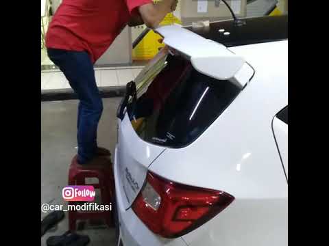 All new Brio white pasang spoiler Mugen dan diffuser - YouTube