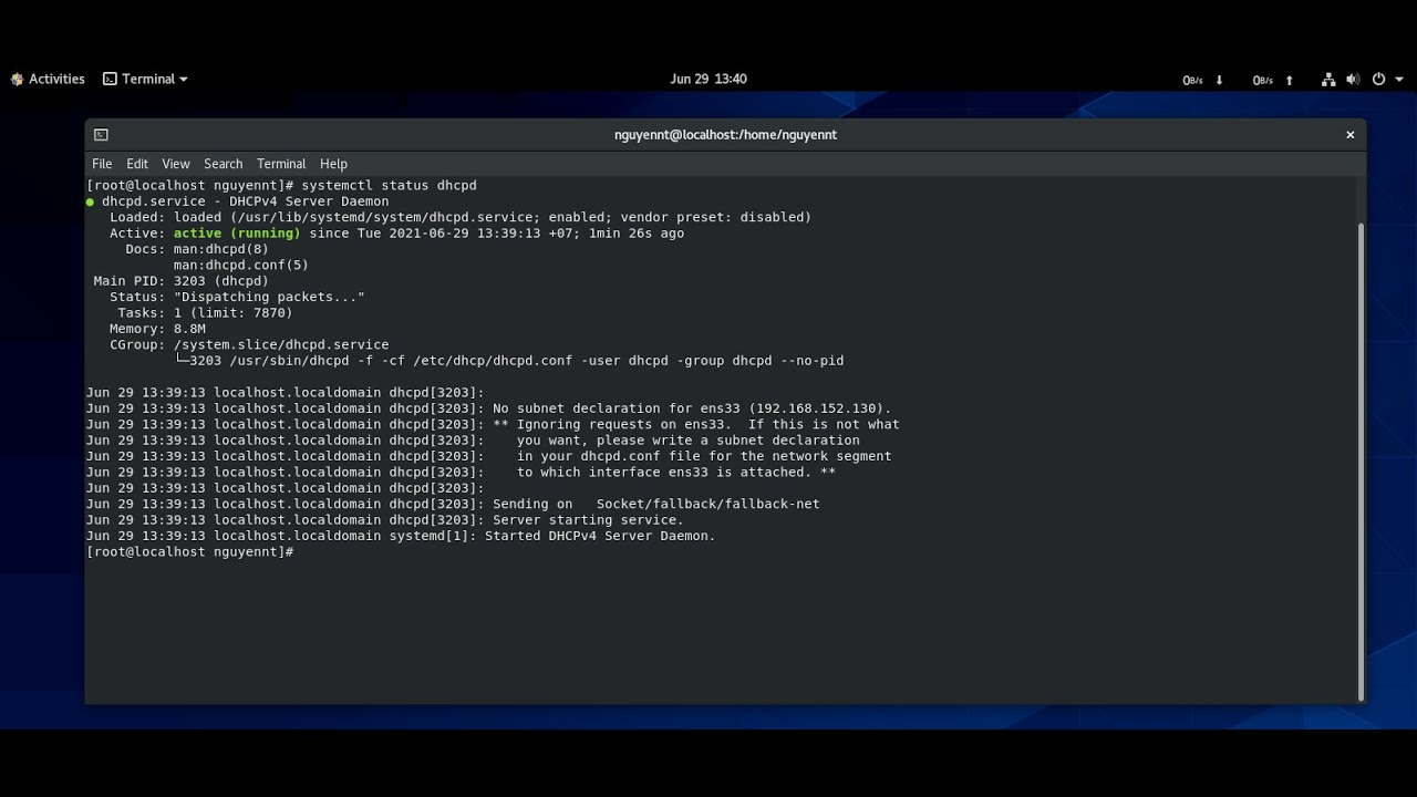 Cấu hình DHCP SERVER trên Centos 8 - Phần 1 - YouTube