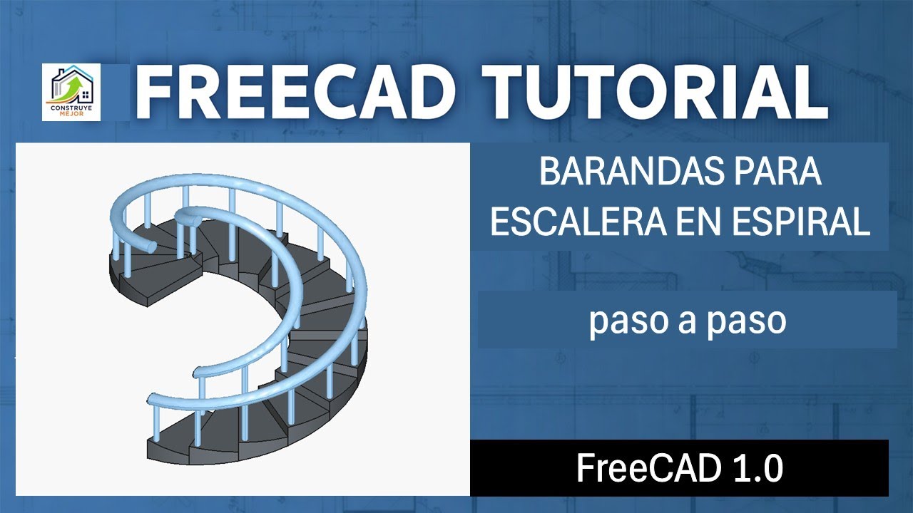 FreeCAD: BARANDAS para Escalera en ESPIRAL (Postes con … — Transcript