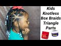 Kids Knotless Box Braids with Triangle parts/added extension