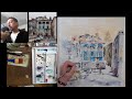 ACQUERELLO Paesaggio urbano coloratissimo - tutorial WATERCOLOR Manage a colorful urban landscape