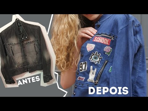 jaqueta jeans desbotada