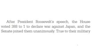 After President Roosevelt's speech...