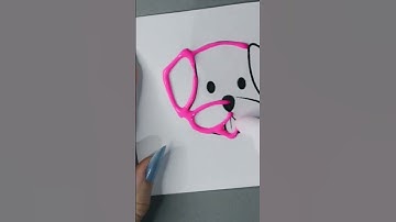 Embossed Pink Dog - Glue Embossed Tactile Image For The Blind