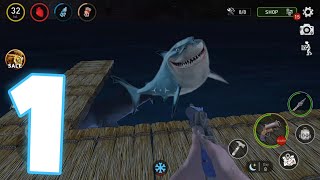 Survival on Raft Ocean Nomad Gameplay Killing Sharks Walkthrough Part 1 screenshot 1
