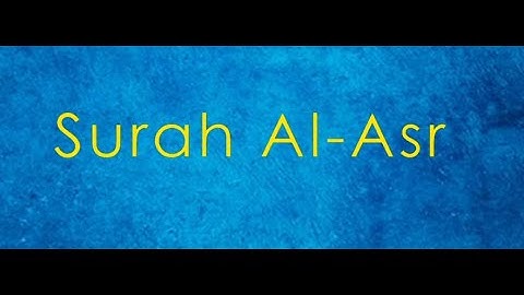 103. Surah Al-Asr - English translation and transliteration (Hafiz Muhammed Sezgin)