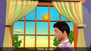 Early To Bed Early To Rise - 3D Animation English Nursery Rhymes For Children