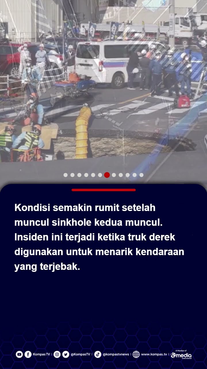 Lubang Besar Muncul di Jalanan Jepang, Truk Kecemplung Sopir Terjebak 3 Hari #sinkhole #jepang