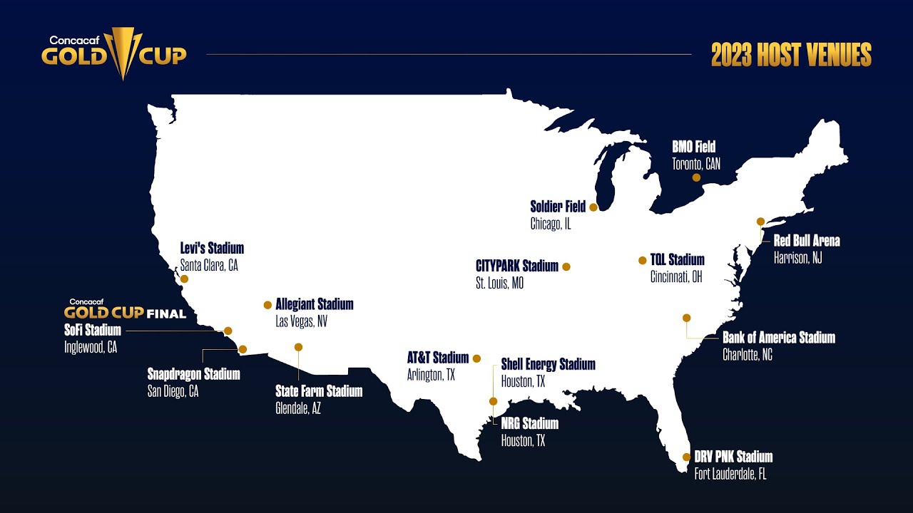 15 stadiums will host of the 2023 Concacaf Gold Cup matches YouTube