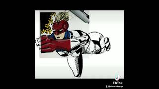 Captain Marvel Digital Drawing Extended From Small Ink Drawing