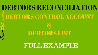 Debtors Reconciliation | Debtors Control Account and Debtors List | Full Example