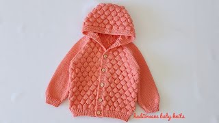 Kapüşonlu Bonbon Şekeri Bebek Hırkası Yapımı/Kolay Örgü Bebek Hırkası #knitting #handmade 
