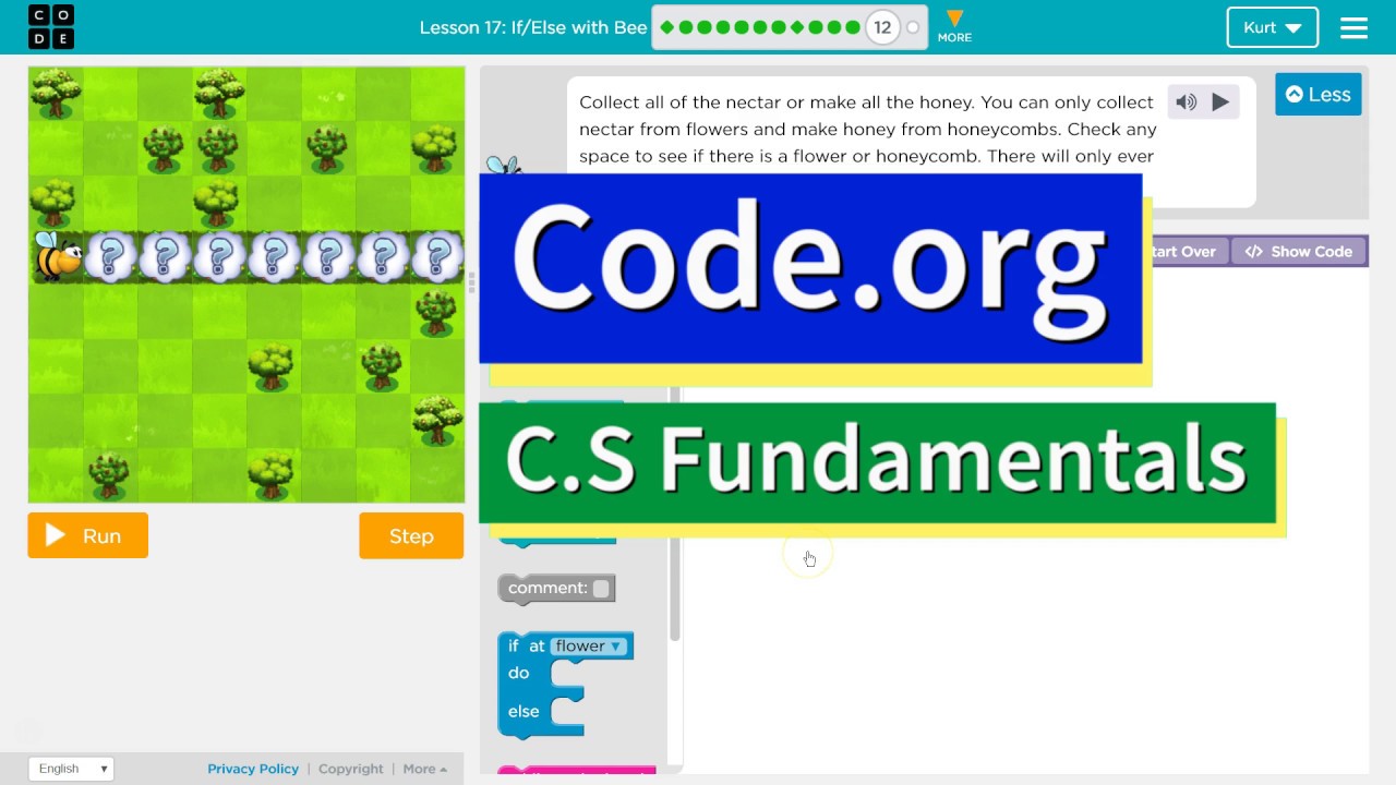 If / Else with Bee CS Express - 2018 Version - Lesson 17.2 and Course D ...