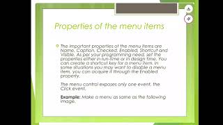 Menus in Visual Basic