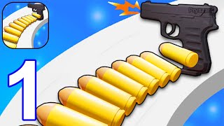 Bullet Stack - Gameplay Walkthrough Part 1 All Levels 1-8 Max Gun Level (iOS, Android)