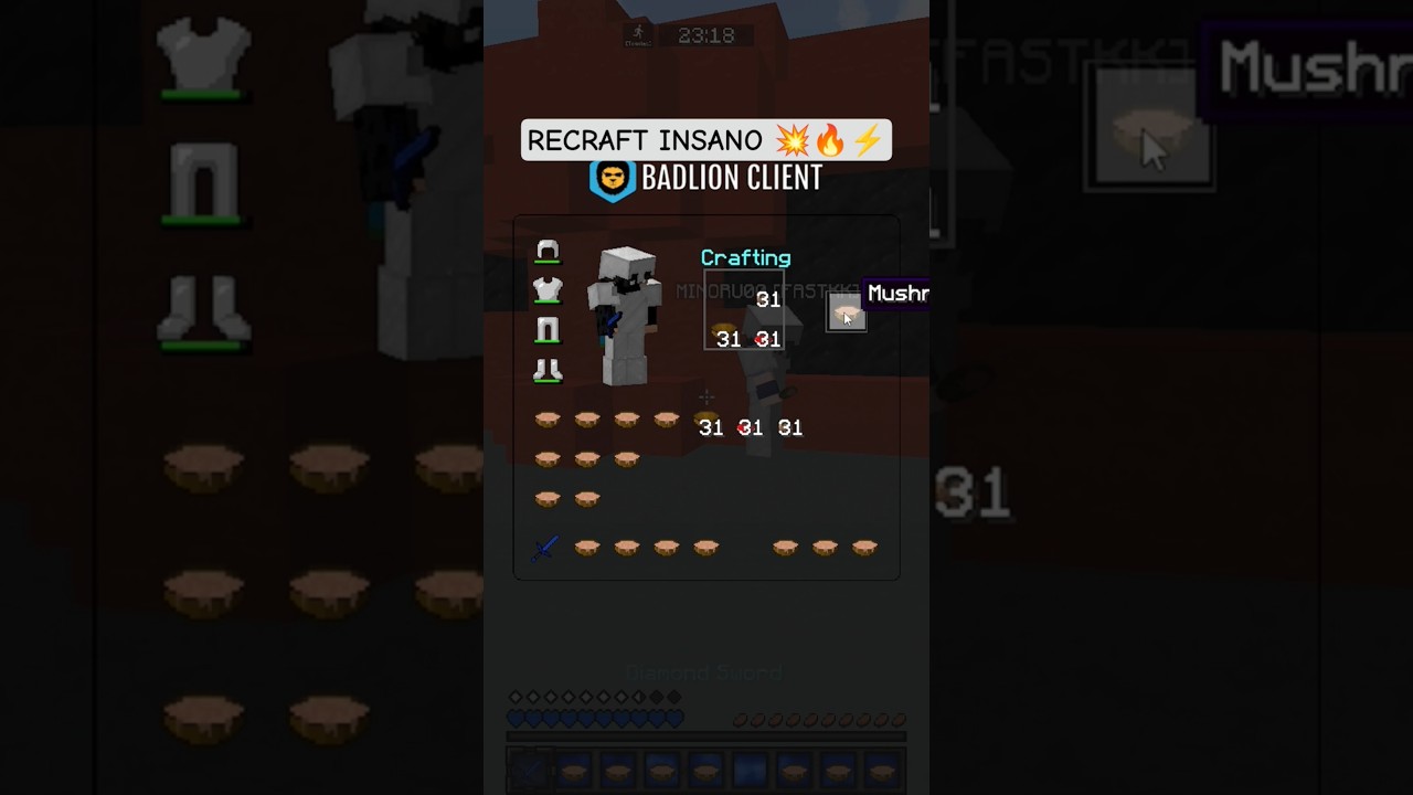 Fiz um recraft insano só no normal click 💥🍲 (Minecraft PvP Sopa)