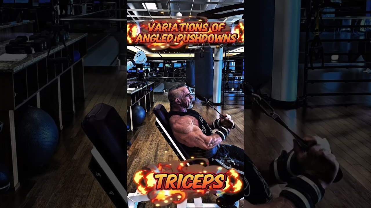TRICEPS VARIATIONS OF ANGLED PUSHDOWNS #workout #muscle #motivation #workouttips #exercise