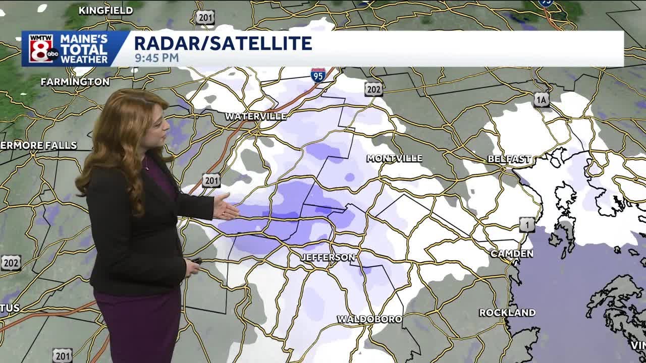 Snow exits tonight, turning cold and breezy Monday - YouTube