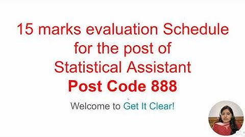 HPSSC Post Code 888 - 15 marks evaluation Schedule for the post of Statistical Assistant