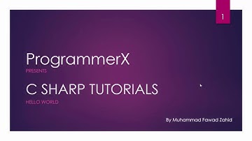 C Sharp - C# Tutorial on Visual Studio in Urdu/Hindi - Part2 - Hello World Program - By ProgrammerX