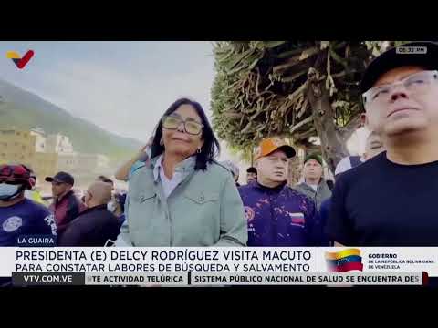 Venezuela’s President Rodriguez visits quake-hit La Guaira town