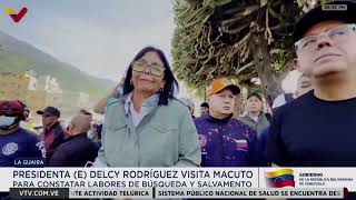 Venezuela’s President Rodriguez visits quake-hit La Guaira town