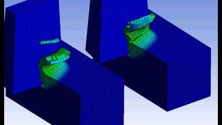 Ansys Workbench explicit dynamics planing of AlSi 1045 and Al 1100 example 2