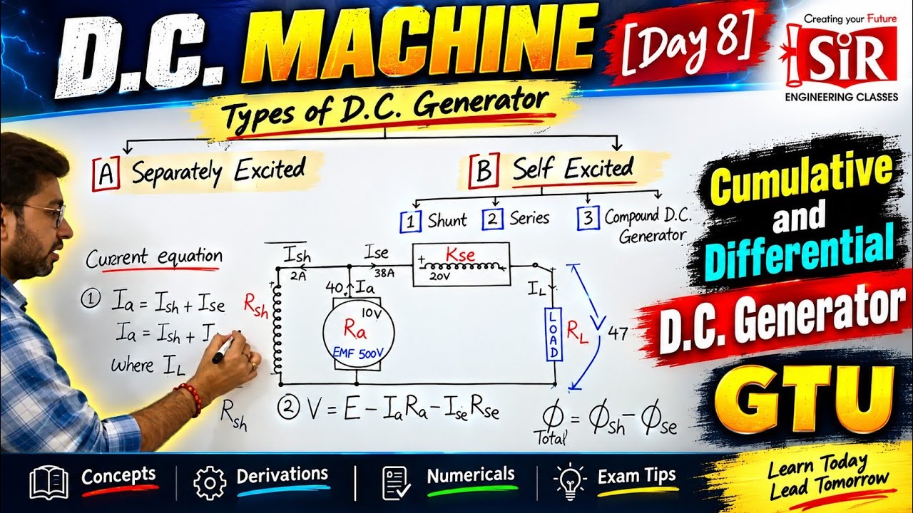 D.C.MACHINE| Types of D.C.Generator (Day8) - YouTube