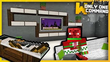 Minecraft: MODERN LIVING ROOM FURNITURE with Only One Command Block (Tvs,Couches,Tables & more!)