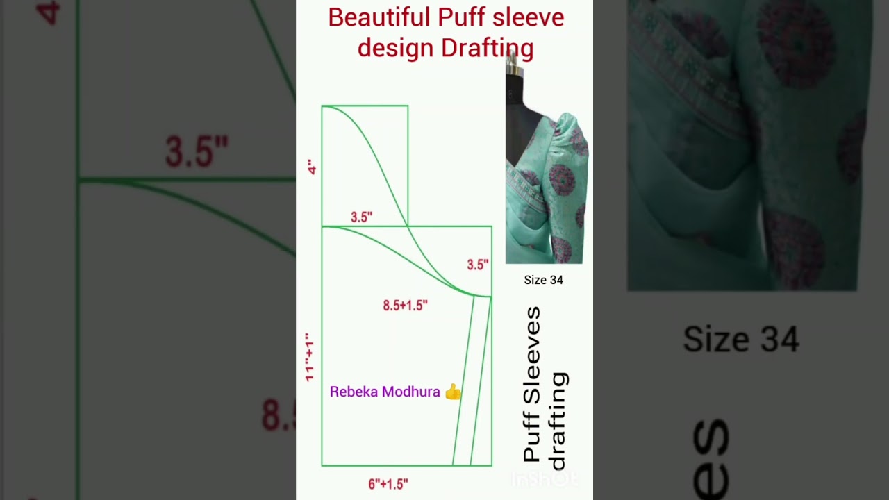 puff sleeve  design Drafting Size 34 