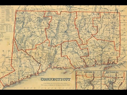 Map of Connecticut and Its History (1846)