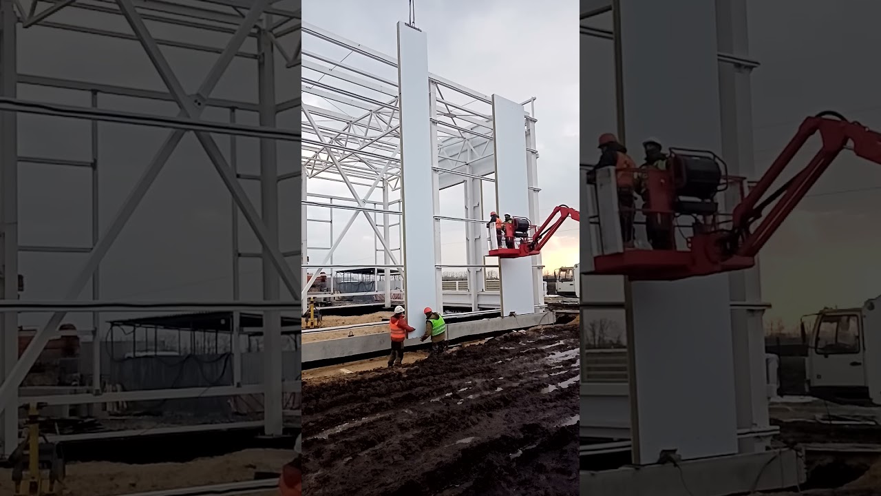 Монтаж вертикальных сэндвич панелей - YouTube