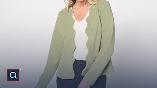 Susan Graver Spring Fleece Open Front Jacket with Scallop Edges | QVC