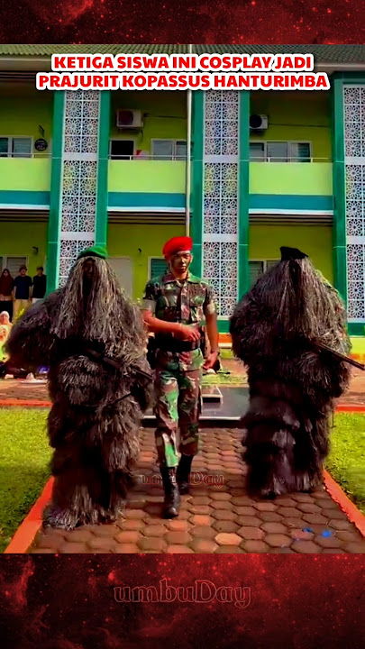 Betapa seramnya ketiga siswa ini ketika cosplay jadi hanturimba TNI #tni #tniindonesia #bravo