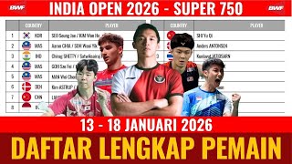 Daftar Pemain India Open 2026