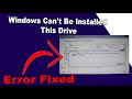 How To Fix Windows Can't be installed on drive 0 partition error while install windows 10