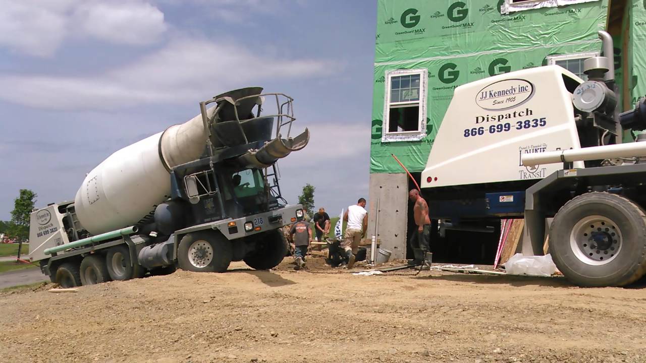 Stuck concrete truck YouTube
