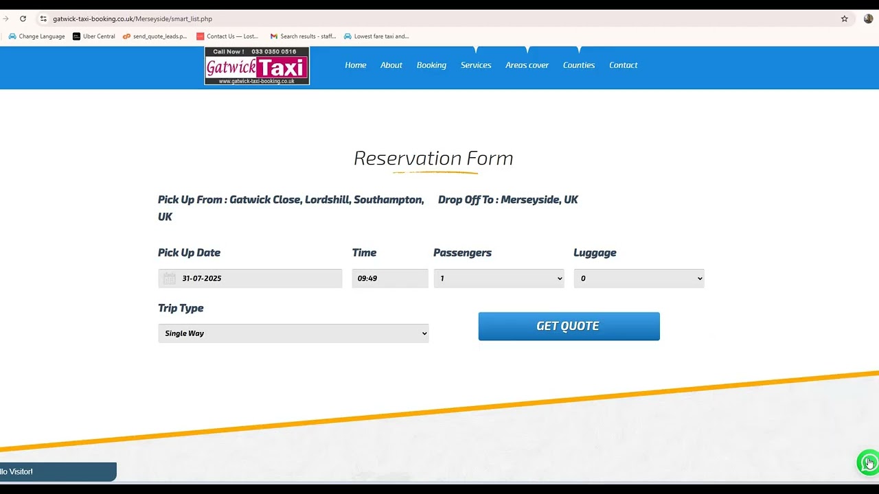 Cheap Taxi From Gatwick Close, Lordshill, Southampton, UK to Merseyside, UK